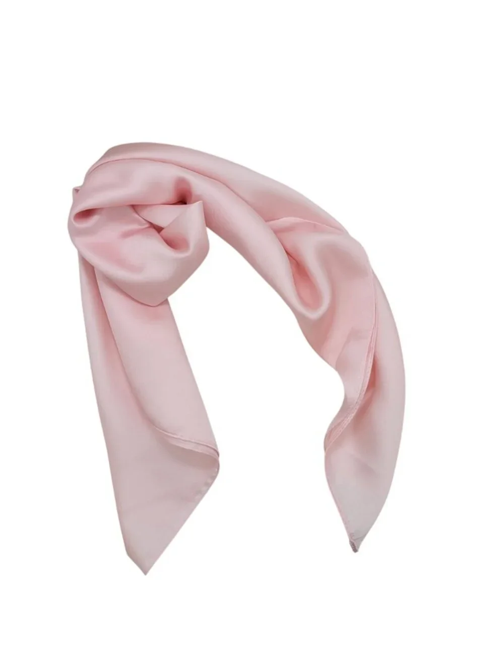 ✨Luxury Elegant Bandana Silky Square Satin Scarf Hijab Solid PINK Versatile Wrap